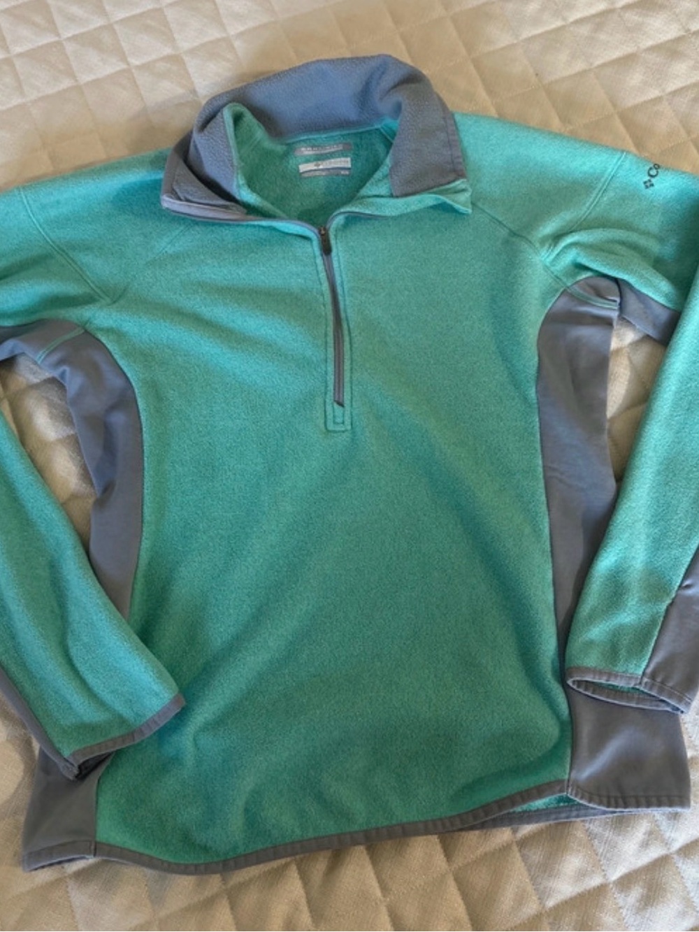 Columbia Omni-Wick Women’s Teal Half-Zip Fleece Pullover Medium